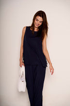 Top blu navy senza maniche