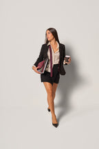 Camicia in raso a righe donna