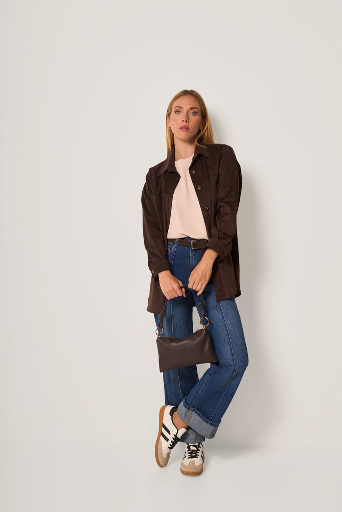 Giacca camicia REJANE scamosciata