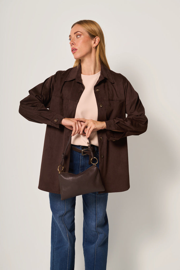Giacca camicia REJANE scamosciata