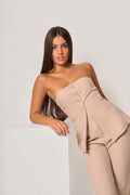 Top bustier con bottoni