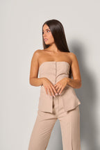 Top bustier con bottoni