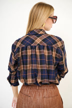 Camicia da donna over con fantasia tartan