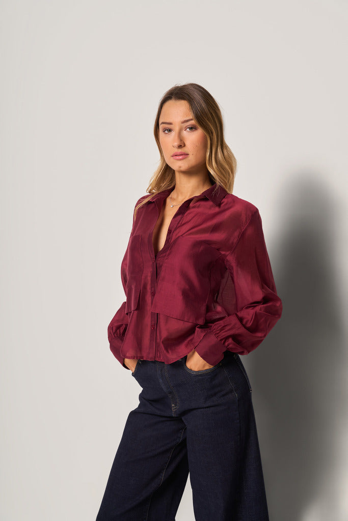 Camicia da donna cropped basic