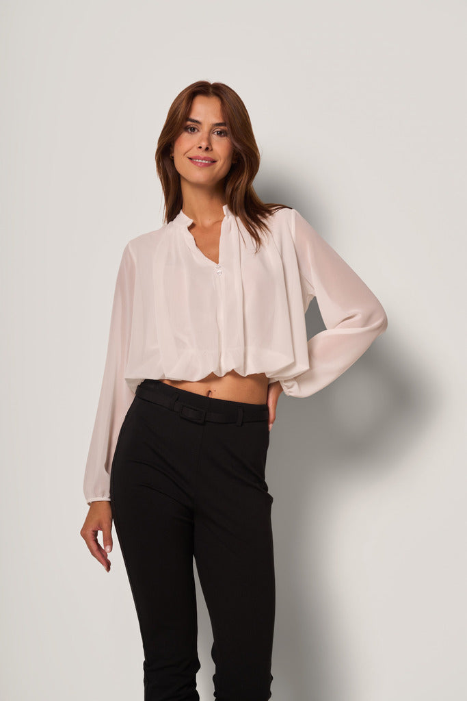 Camicia corta in georgette