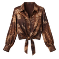 Camicia Crop con Nodo Frontale