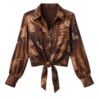 Camicia Crop con Nodo Frontale