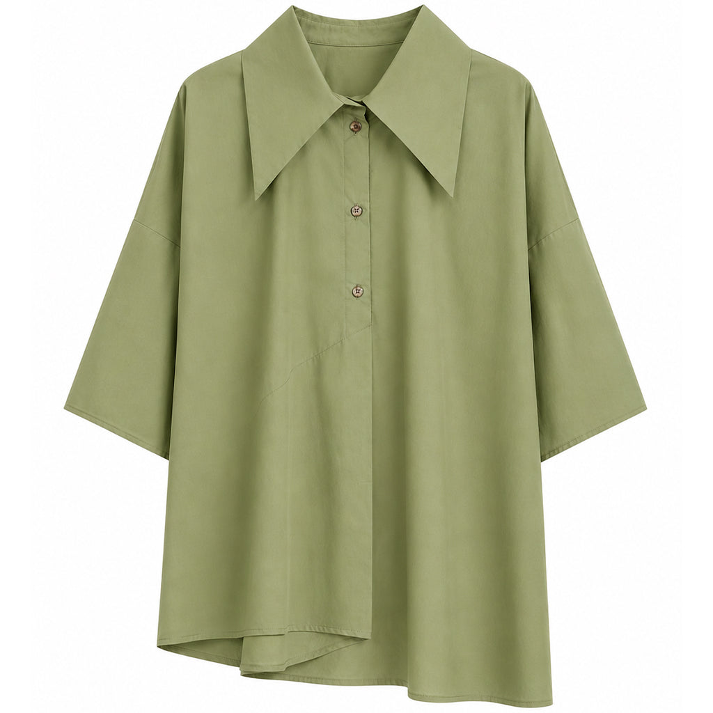Camicia Donna Over con Maxi Colletto