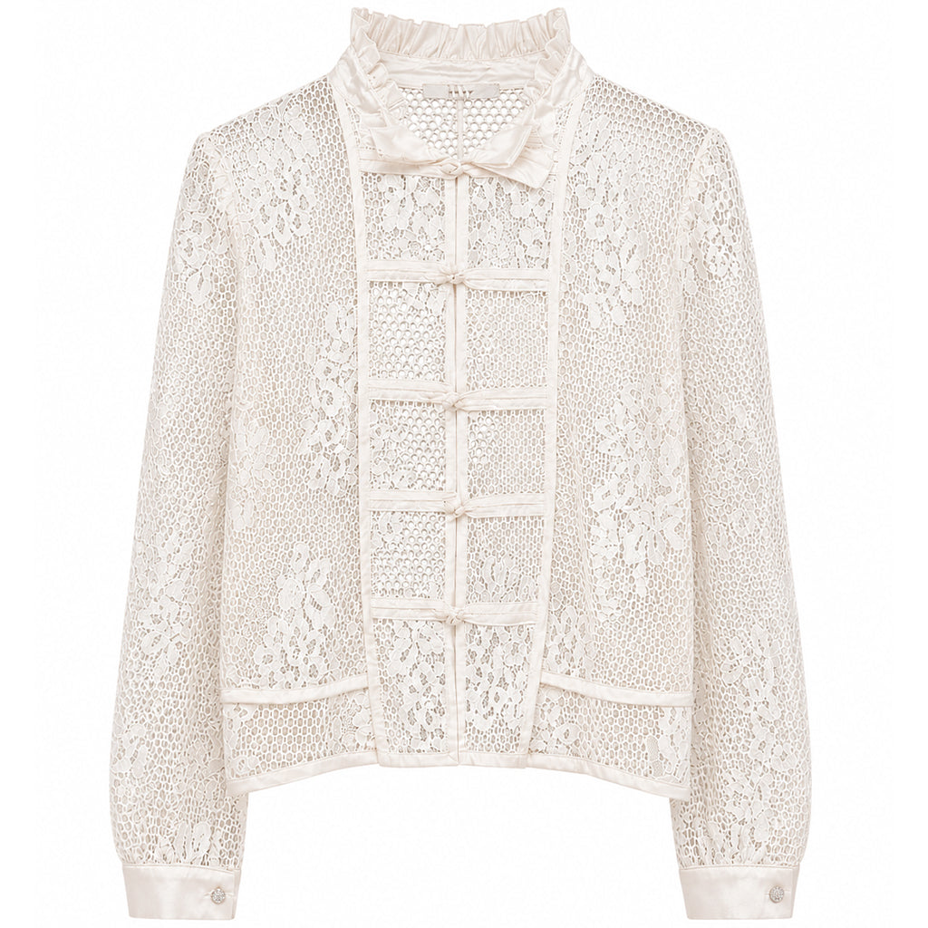 Camicia in Pizzo Modello Coreana Donna