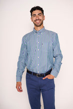 Carica l&#39;immagine nel visualizzatore di Gallery, Camicia uomo a righe con taschino e colletto button-down
