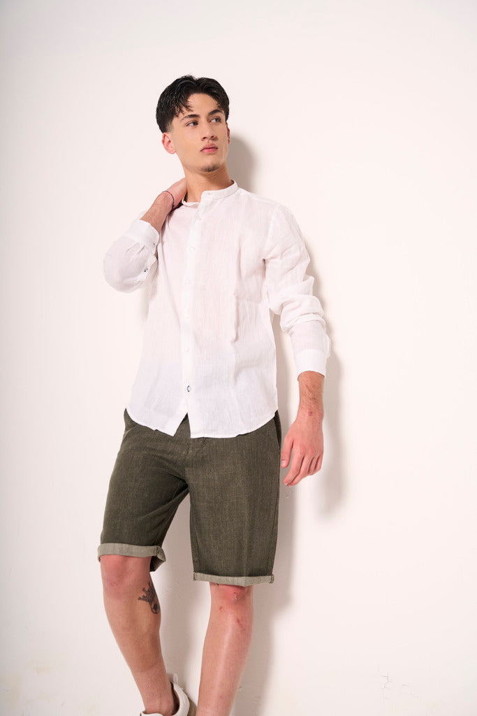 Camicia alla Coreana in Lino