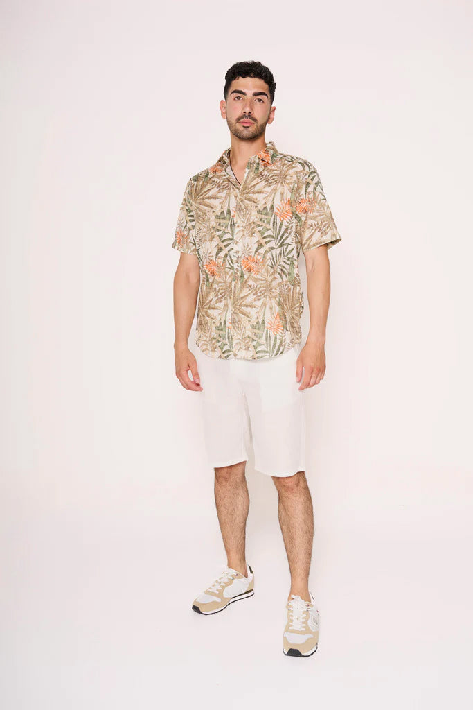 Camiciotto in Mussola a Fantasia Tropicale