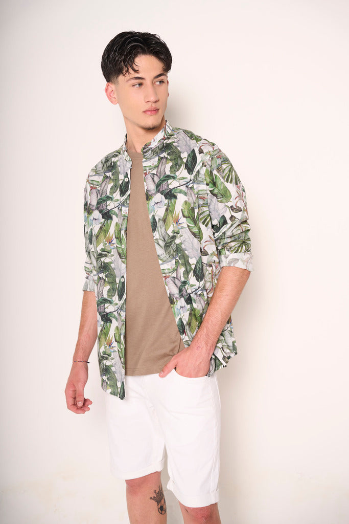 Camicia estiva coreana con foglie
