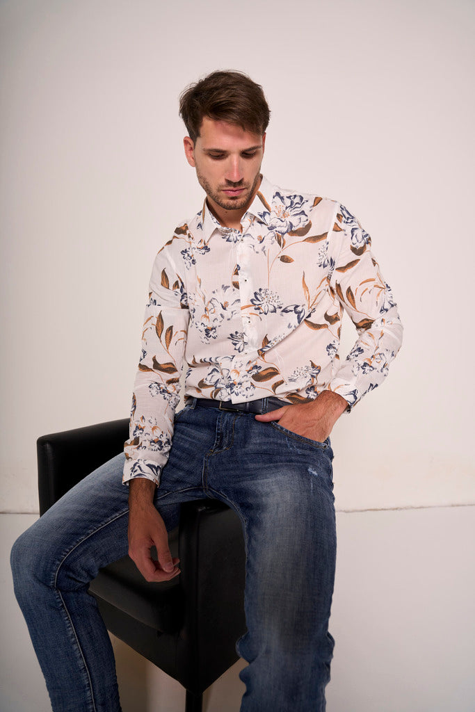Camicia Floreale in Cotone Leggero