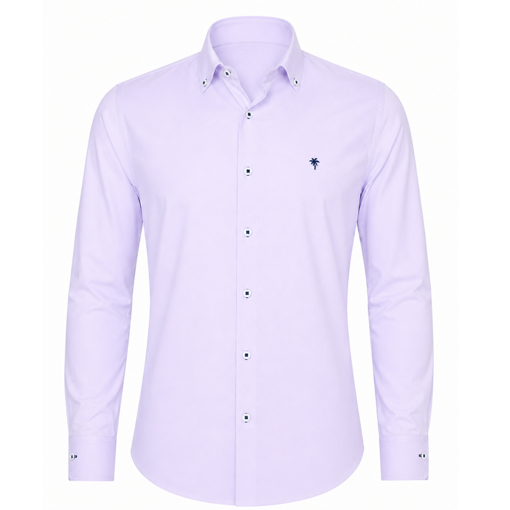 Camicia Uomo con Cuciture a Contrasto