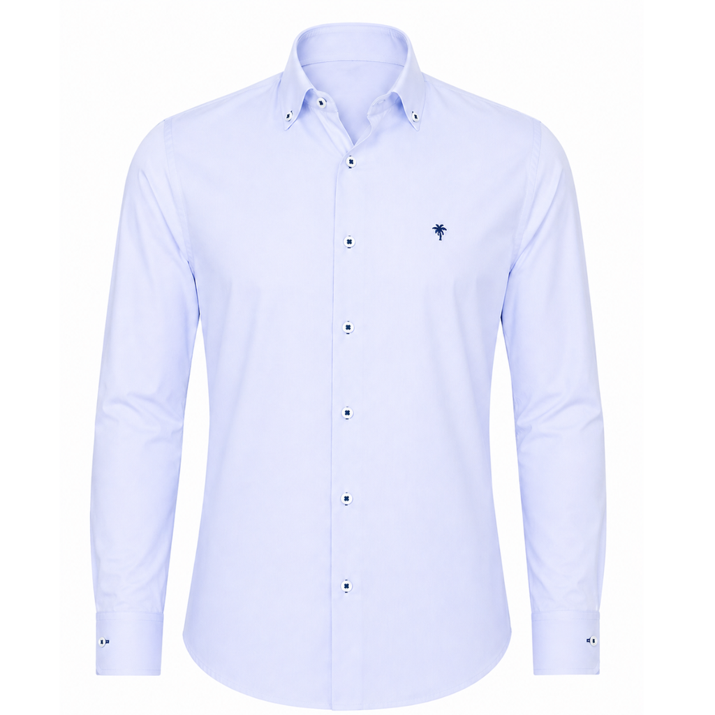 Camicia Uomo con Cuciture a Contrasto