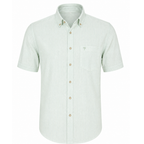 Camicia in Misto Lino con Bottoni a Contrasto