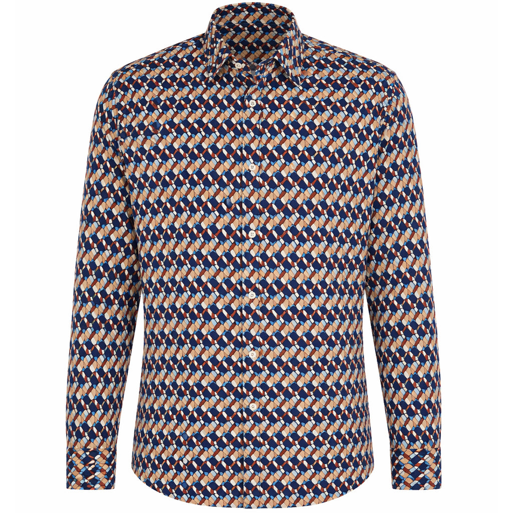 Camicia con Fantasia Geometrica