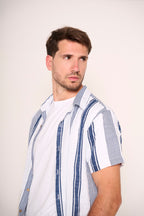 Camicia Uomo in Cotone a Righe con Collo Classico