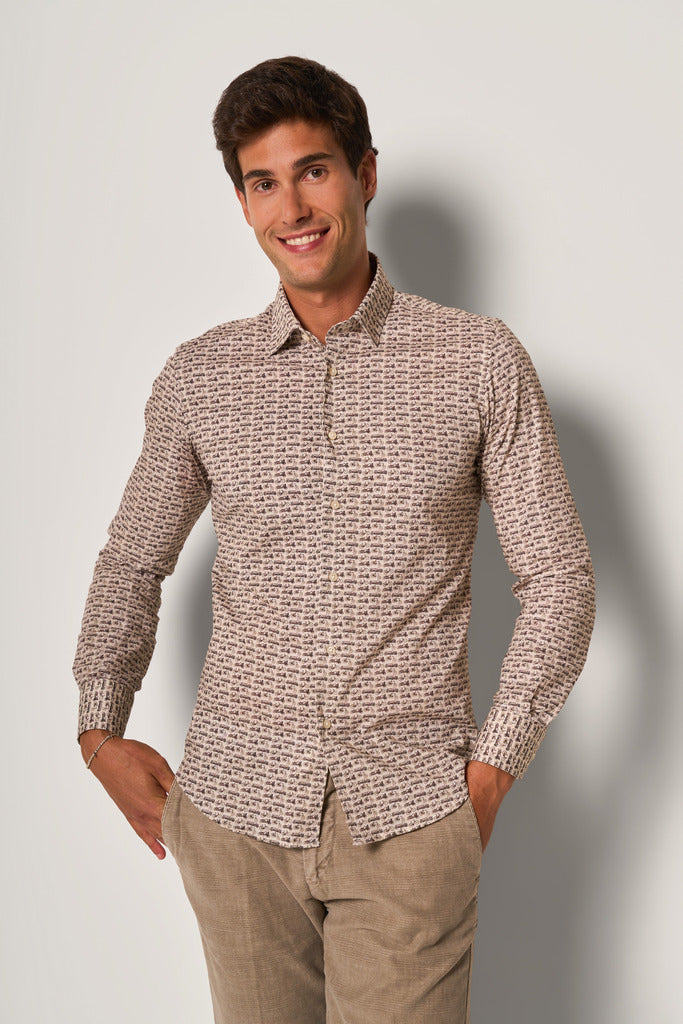 Camicia fantasia geometrica uomo