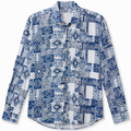 CAMICIA CON FANTASIA BLU