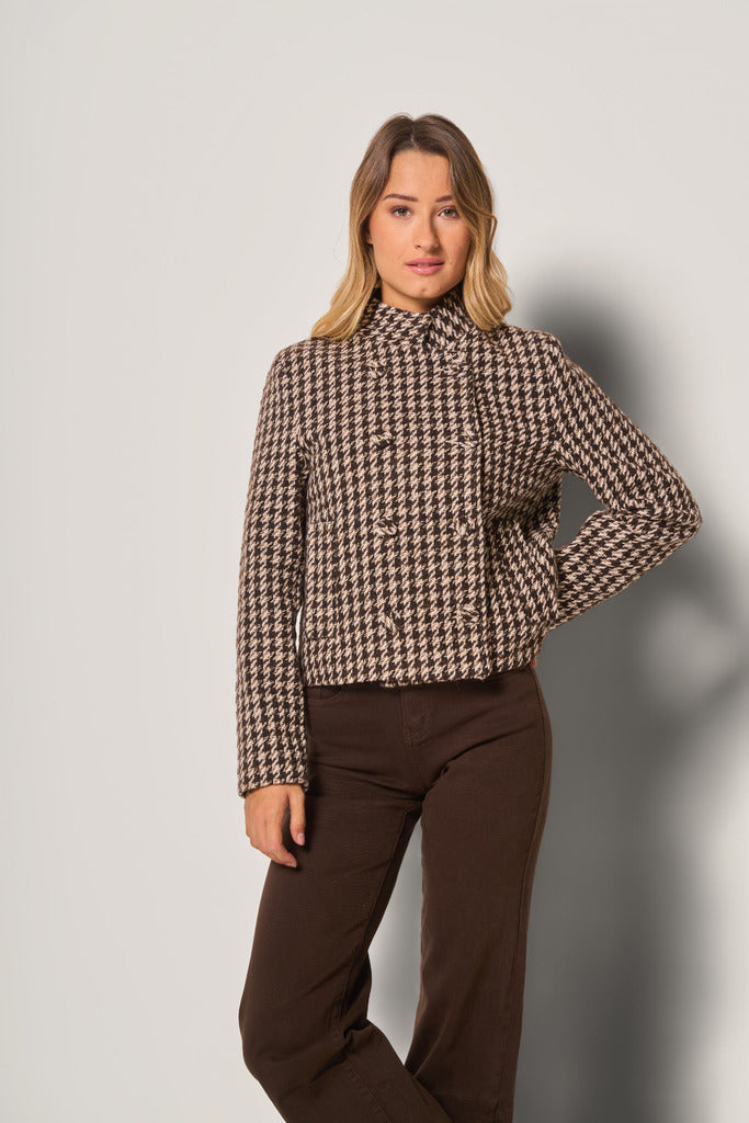 Cappotto corto pied de poule