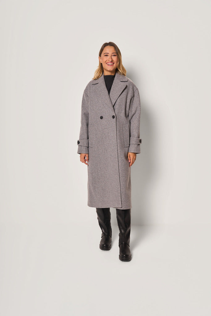 Cappotto lungo doppiopetto donna