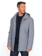 Cappotto 3 bottoni con cappuccio