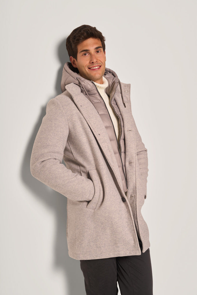 Cappotto uomo con gilet imbottito