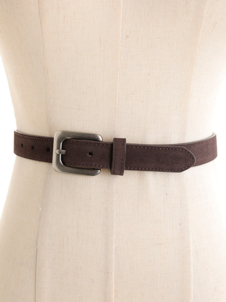 Cintura da donna in pelle scamosciata con fibbia