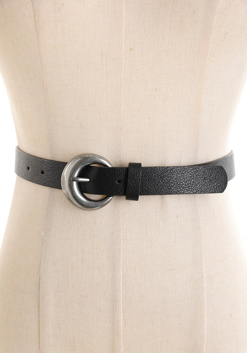 Cintura Donna in Pelle – Fibbia Ovale Silver