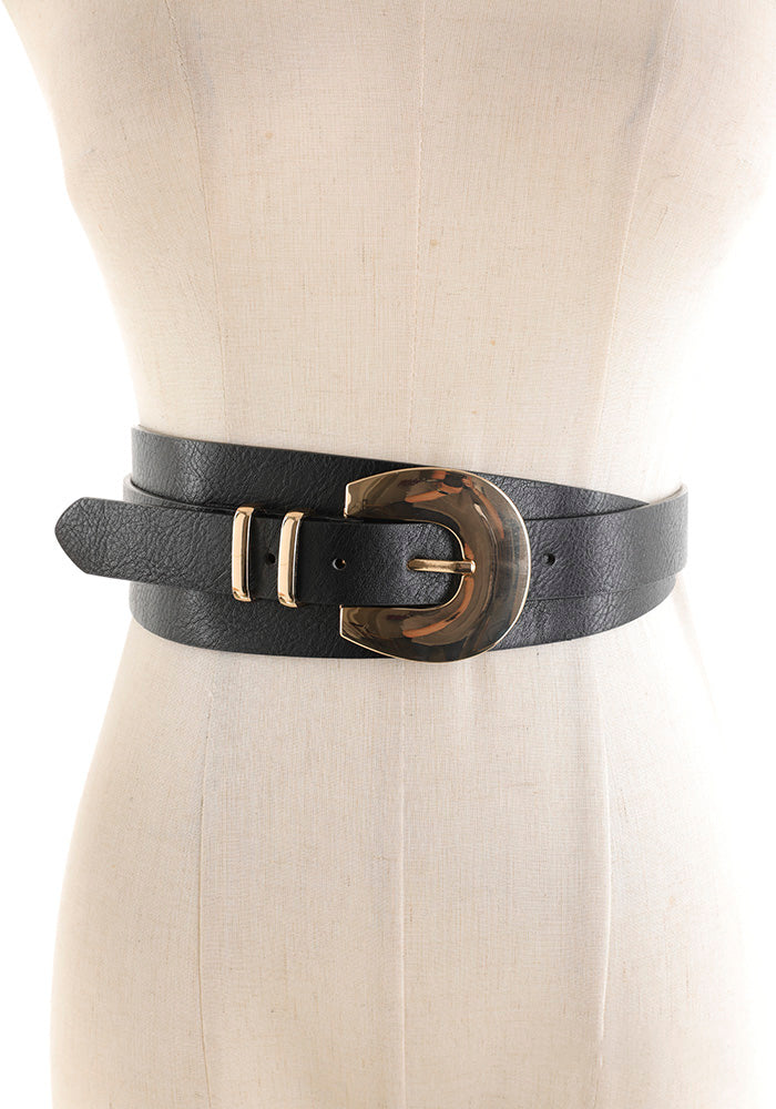 Cintura Donna in Pelle – Fibbia Gold Oversize