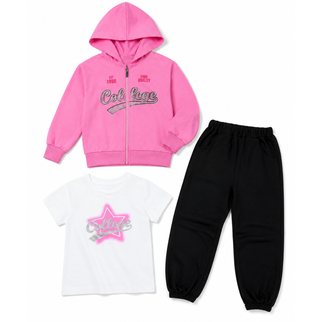 Completino da Bambina 3 Pezzi "College"