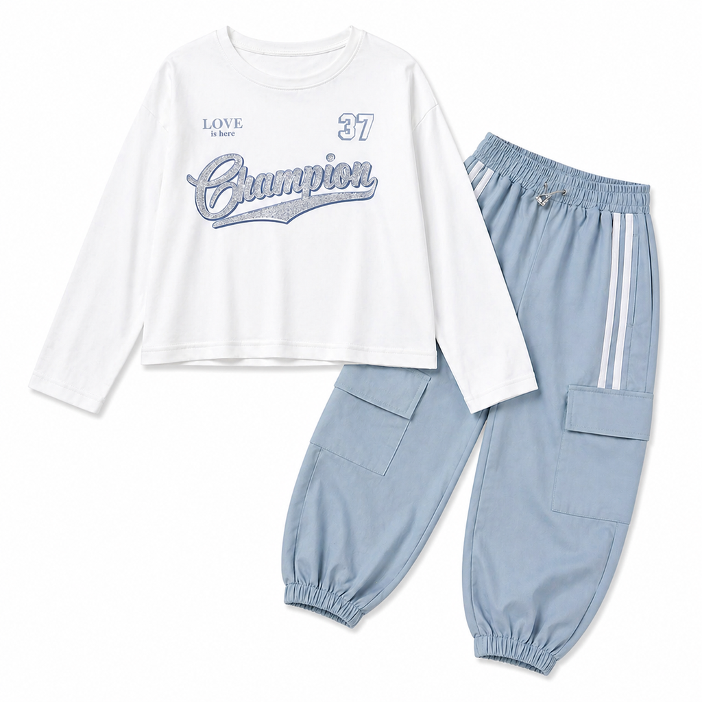 Completo coordinato da bambina Champion