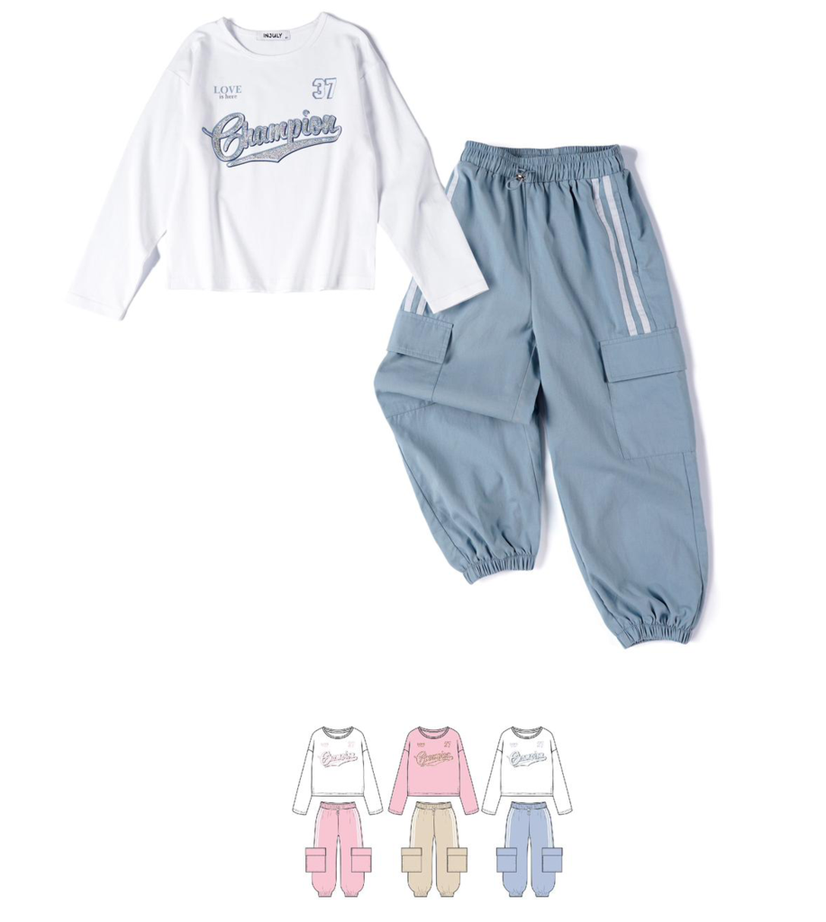 Completo coordinato da bambina Champion