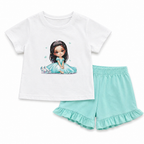 Completino da bambina con stampa principessa