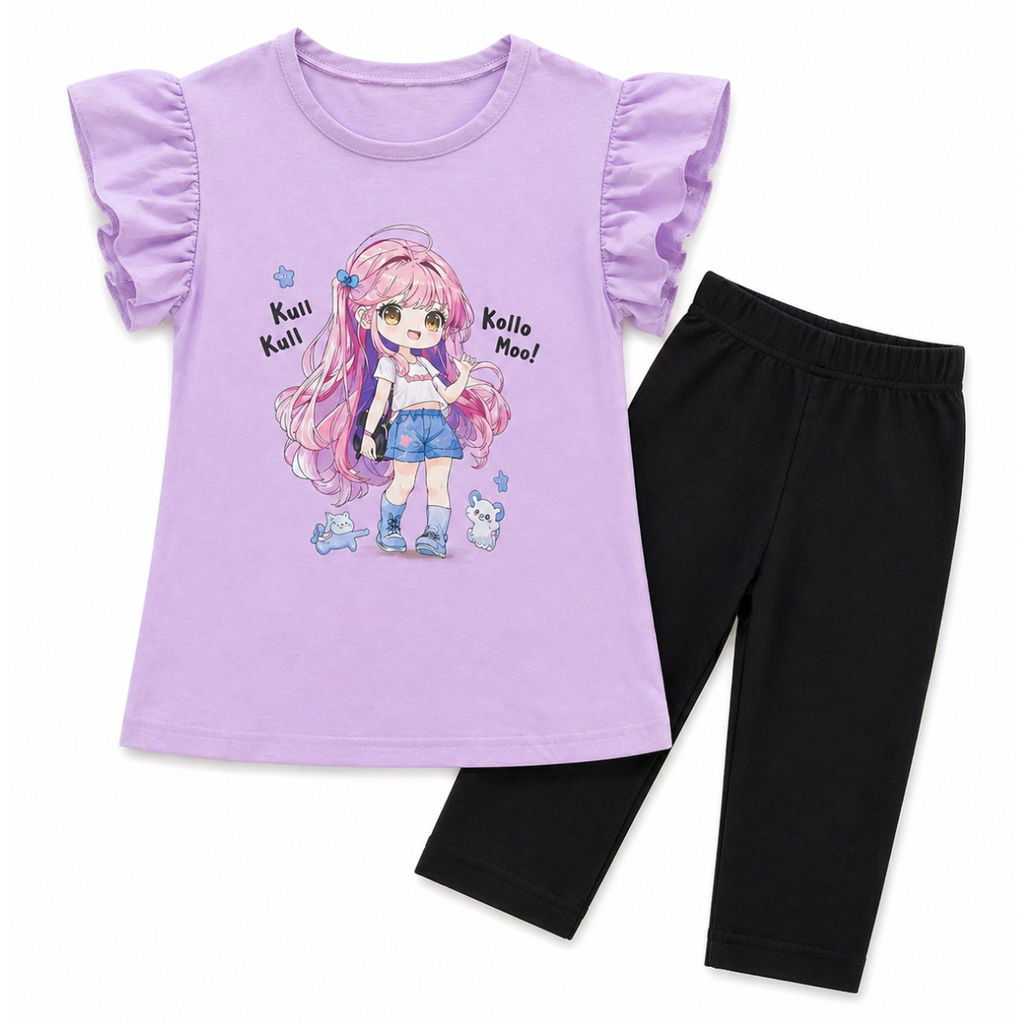Completino da bambina volant maniche