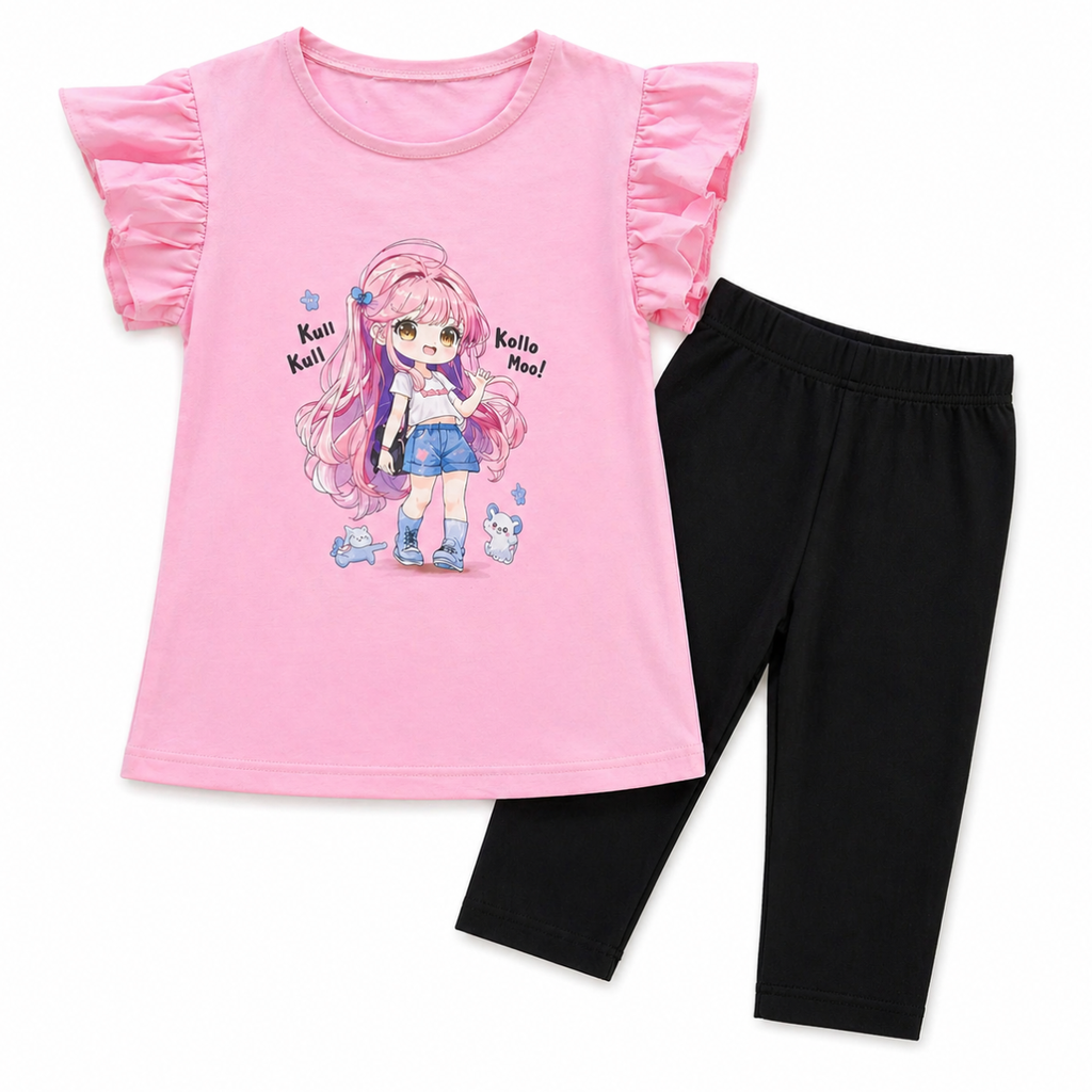 Completino da bambina volant maniche