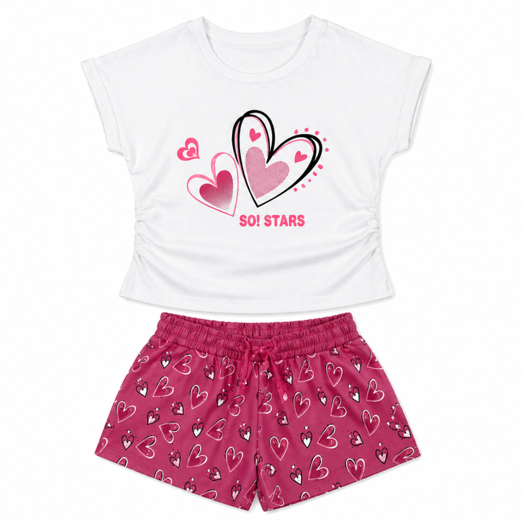 Completino da bambina con cuoricini