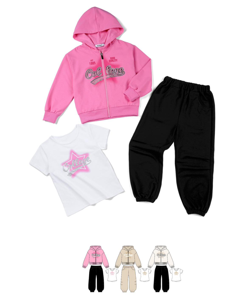 completino da bambina 3 pezzi 