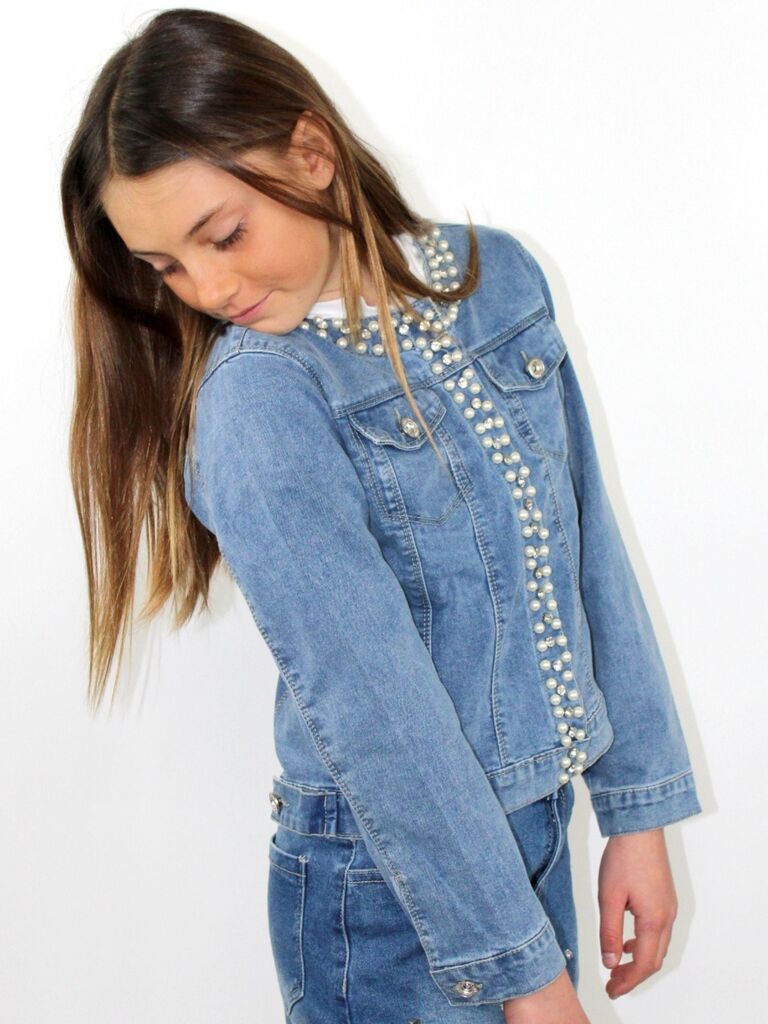 Giacca in jeans con perle