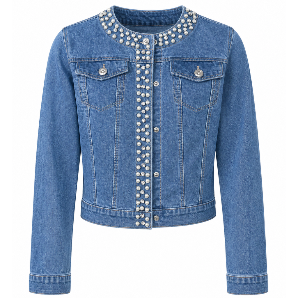 Giacca in jeans con perle