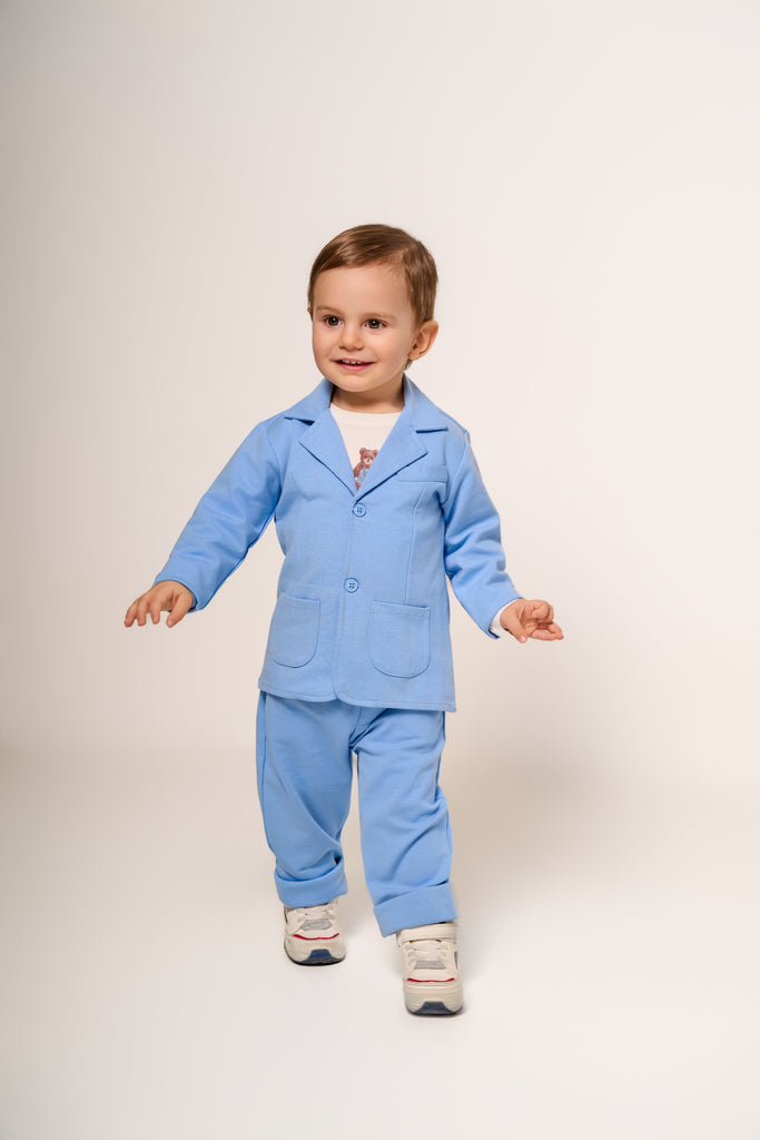 Giacca Bambino Azzurra con Bottoni