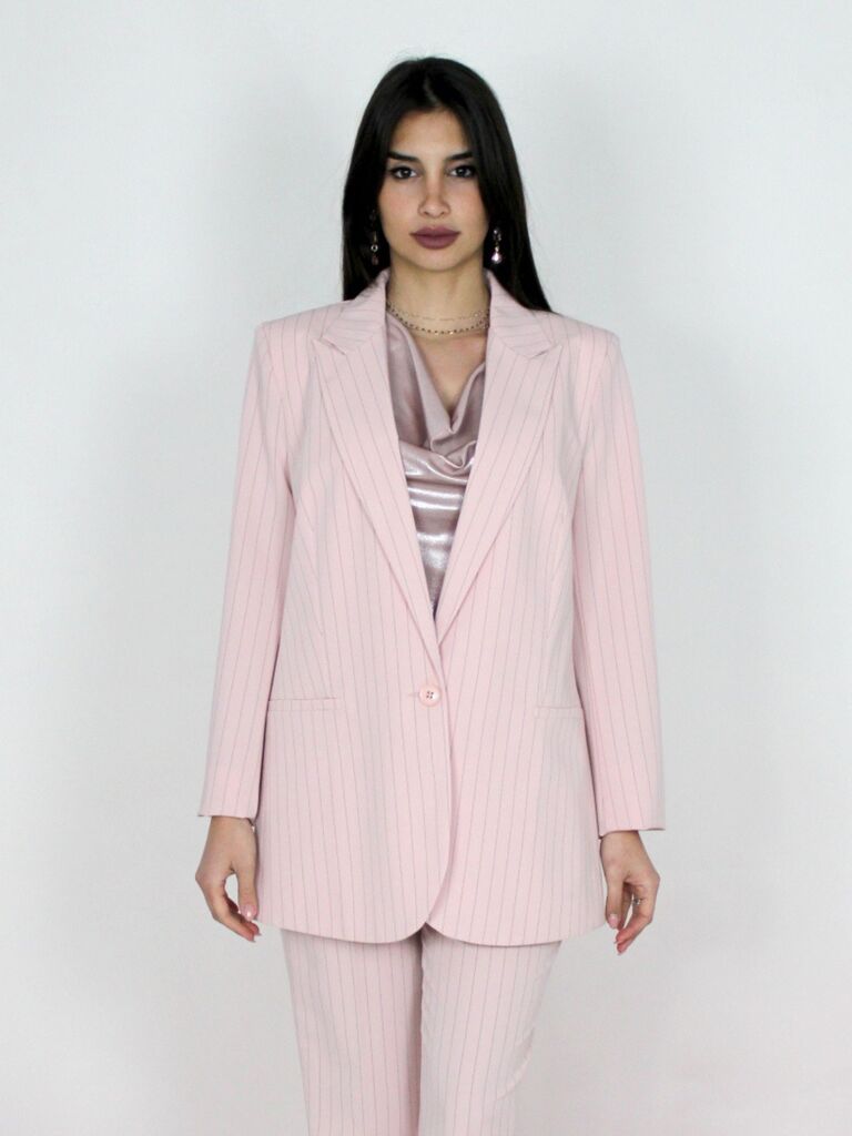 Blazer gessato 1 bottone