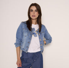 Carica l&#39;immagine nel visualizzatore di Gallery, Giacchetta in denim con collo alla coreana
