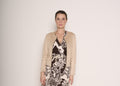 Giacca scamosciata beige con zip