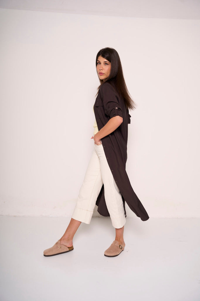 Camicione-giacca moro oversize