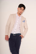 Giacca uomo beige o azzurra in cotone leggero