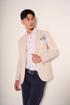 Giacca uomo beige o azzurra in cotone leggero