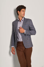 Giacca slim fit a quadri uomo